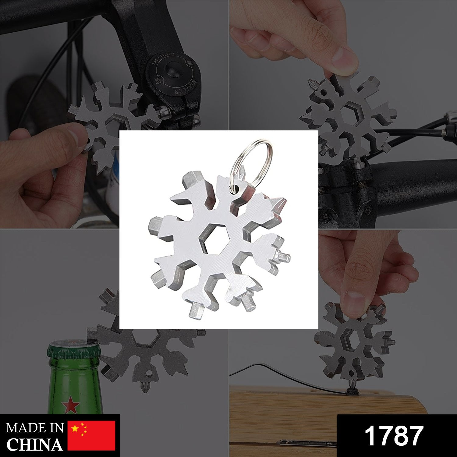 1787 Snowflake Multi-tool Stainless Steel Snowflake Bottle Opener 1787 Snowflake Multi-tool Stainless Steel Snowflake Bottle Opener